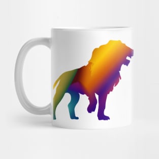 Cute Color Gradient Lion Shape Drawing Mug